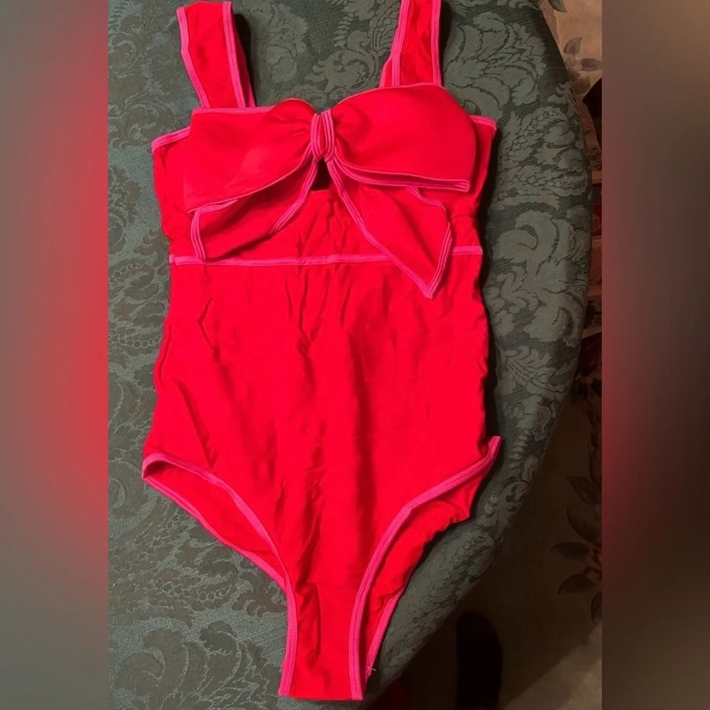 Large pink and red swimsuit